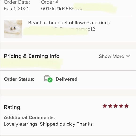 Beautiful bouquet of flowers earrings - Picture 3 of 3